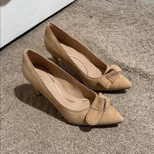 Cole Haan Women's Beige Suede Heels